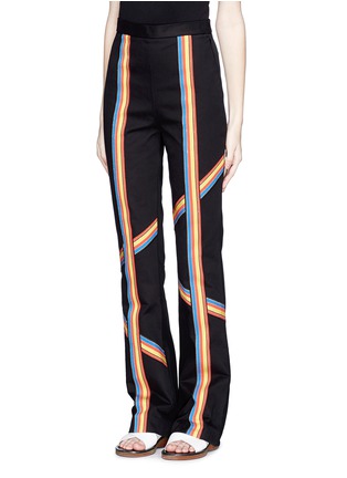 Front View - Click To Enlarge - PETER PILOTTO - Rainbow stripe contrast twill pants