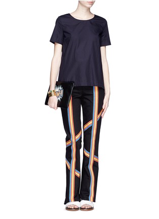 Figure View - Click To Enlarge - PETER PILOTTO - Rainbow stripe contrast twill pants