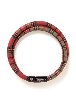 Main View - Click To Enlarge - TATEOSSIAN - Edinburgh' plaid leather double wrap bracelet