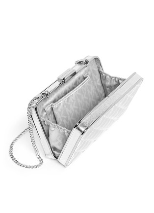 Detail View - Click To Enlarge - MICHAEL KORS - 'Elsie' quilted metallic leather chain clutch