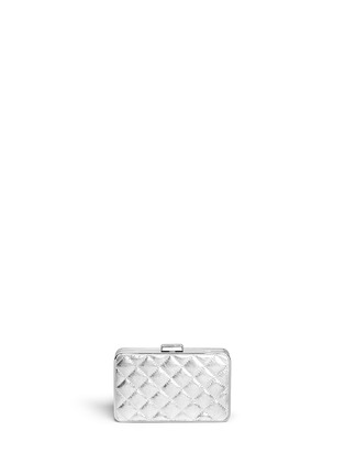 Back View - Click To Enlarge - MICHAEL KORS - 'Elsie' quilted metallic leather chain clutch
