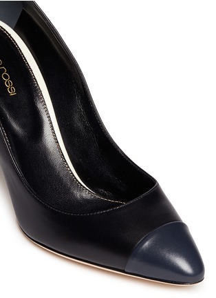 Detail View - Click To Enlarge - SERGIO ROSSI - 'Mexico' contrast toe cap leather pumps