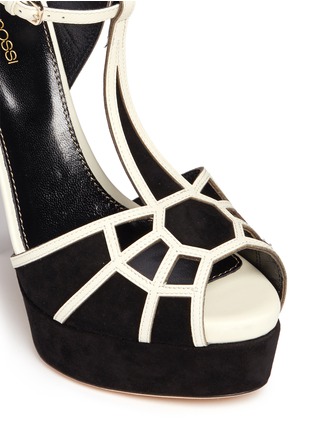 Detail View - Click To Enlarge - SERGIO ROSSI - Suede leather cutout platform sandals