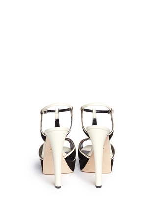 Back View - Click To Enlarge - SERGIO ROSSI - Suede leather cutout platform sandals