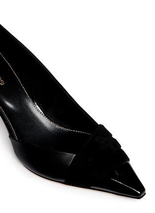 Detail View - Click To Enlarge - SERGIO ROSSI - Vernice' leather combo d'Orsay pumps