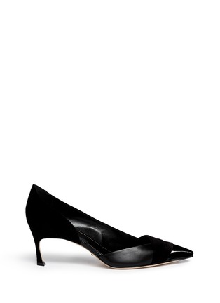 Main View - Click To Enlarge - SERGIO ROSSI - Vernice' leather combo d'Orsay pumps