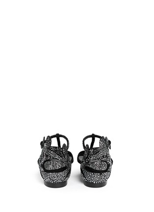 Back View - Click To Enlarge - SERGIO ROSSI - 'Royal' crystal pavé coral filigree suede sandals