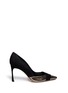 Main View - Click To Enlarge - SERGIO ROSSI - Metallic suede d'Orsay pumps