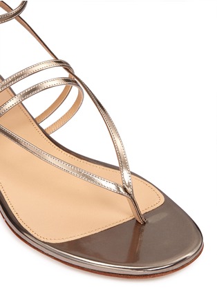 Detail View - Click To Enlarge - SERGIO ROSSI - Metallic leather strappy sandals