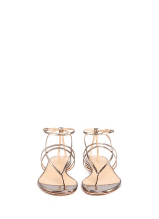Figure View - Click To Enlarge - SERGIO ROSSI - Metallic leather strappy sandals