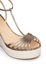 Detail View - Click To Enlarge - SERGIO ROSSI - Metallic leather espadrille wedgesandals