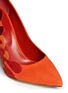 Detail View - Click To Enlarge - SERGIO ROSSI - 'Matisse' coral filigree suede pumps