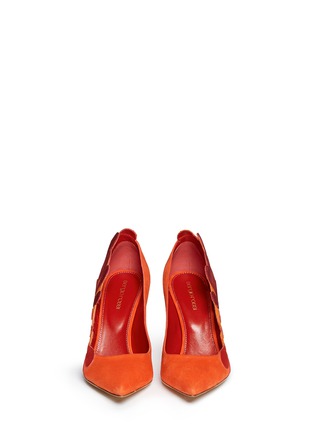 Figure View - Click To Enlarge - SERGIO ROSSI - 'Matisse' coral filigree suede pumps