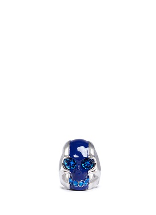 Main View - Click To Enlarge - ALEXANDER MCQUEEN - Stripe skull ring