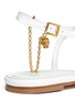 Detail View - Click To Enlarge - ALEXANDER MCQUEEN - Skull charm chain leather thong sandals