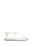 Main View - Click To Enlarge - ALEXANDER MCQUEEN - Skull charm chain leather thong sandals