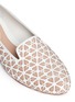 Detail View - Click To Enlarge - ALEXANDER MCQUEEN - Floral perforation patent leather slip-ons