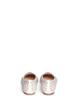 Back View - Click To Enlarge - ALEXANDER MCQUEEN - Floral perforation patent leather slip-ons