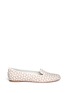Main View - Click To Enlarge - ALEXANDER MCQUEEN - Floral perforation patent leather slip-ons