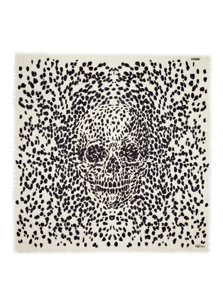 Detail View - Click To Enlarge - ALEXANDER MCQUEEN - Big skull leopard print cashmere-silk scarf