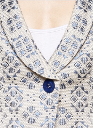 Detail View - Click To Enlarge - ARMANI COLLEZIONI - Graphic jacquard cotton blend blazer