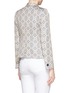 Back View - Click To Enlarge - ARMANI COLLEZIONI - Graphic jacquard cotton blend blazer