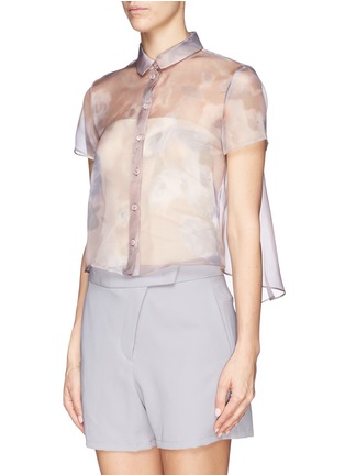 Front View - Click To Enlarge - ARMANI COLLEZIONI - Watercolour floral print sheer blouse