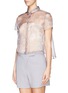 Front View - Click To Enlarge - ARMANI COLLEZIONI - Watercolour floral print sheer blouse