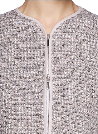 Detail View - Click To Enlarge - ARMANI COLLEZIONI - Collarless zip bouclé jacket