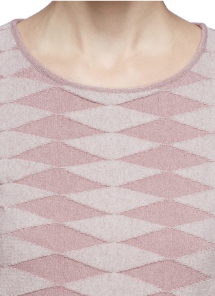 Detail View - Click To Enlarge - ARMANI COLLEZIONI - Harlequin check knit top