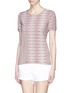 Front View - Click To Enlarge - ARMANI COLLEZIONI - Harlequin check knit top