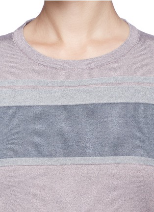 Detail View - Click To Enlarge - ARMANI COLLEZIONI - Colourblock stripe stretch knit top