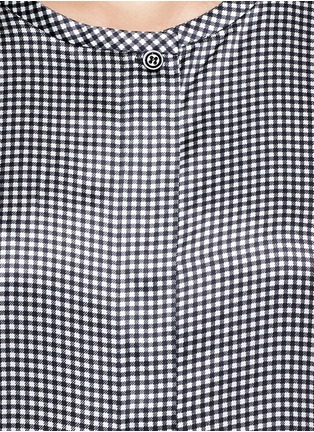 Detail View - Click To Enlarge - ARMANI COLLEZIONI - Gingham check silk blouse