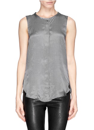 Main View - Click To Enlarge - ARMANI COLLEZIONI - Gingham check silk blouse
