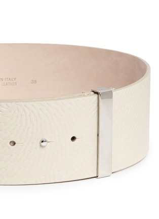 Detail View - Click To Enlarge - ARMANI COLLEZIONI - Spiral embossed wide leather belt