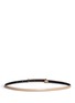Back View - Click To Enlarge - ARMANI COLLEZIONI - Metal plate skinny leather belt
