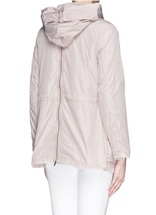 Back View - Click To Enlarge - ARMANI COLLEZIONI - Expandable zip back hooded raincoat