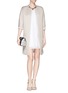Figure View - Click To Enlarge - ARMANI COLLEZIONI - Waistband back cady coat