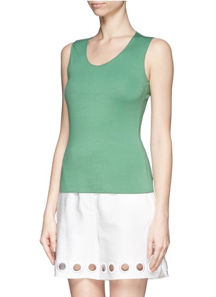 Front View - Click To Enlarge - ARMANI COLLEZIONI - Stretch jersey tank top