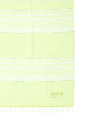 Detail View - Click To Enlarge - ARMANI COLLEZIONI - Metallic stripe cotton scarf