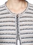 Detail View - Click To Enlarge - ARMANI COLLEZIONI - Cotton-linen-cashmere blend tweed knit jacket