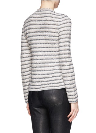 Back View - Click To Enlarge - ARMANI COLLEZIONI - Cotton-linen-cashmere blend tweed knit jacket