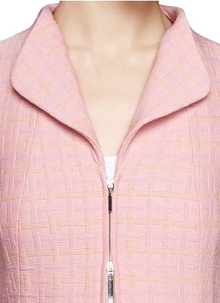 Detail View - Click To Enlarge - ARMANI COLLEZIONI - Basketweave cloqué zip jacket