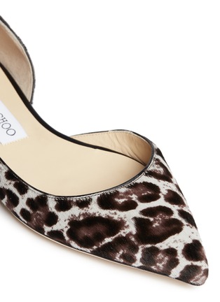 Detail View - Click To Enlarge - JIMMY CHOO - 'Walton' leopard print calf hair flats