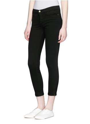 Front View - Click To Enlarge - FRAME - Le Skinny de Jeanne Crop' zip jeans