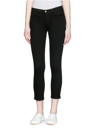 Main View - Click To Enlarge - FRAME - Le Skinny de Jeanne Crop' zip jeans
