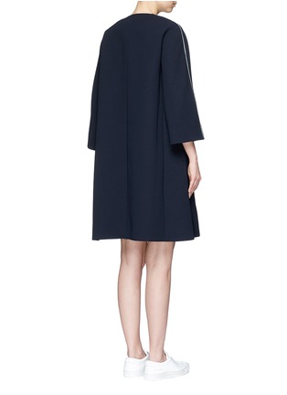 Back View - Click To Enlarge - COMME MOI - Wavy trim oversized crepe coat