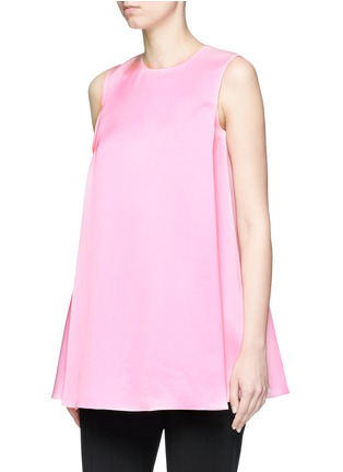 Front View - Click To Enlarge - MS MIN - Pleated satin sleeveless blouse