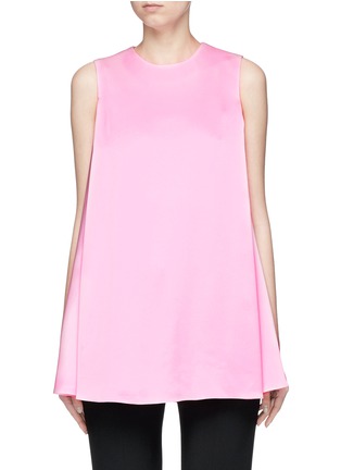 Main View - Click To Enlarge - MS MIN - Pleated satin sleeveless blouse