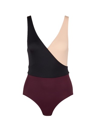 Main View - Click To Enlarge - SOLID & STRIPED - 'Ballerina' colourblock one-piece swimsuit